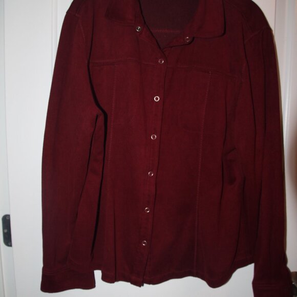 Shirt/jacket maroon, faux suede. Size XL. i.e. Relaxed brand. Good condition. - Picture 2 of 8